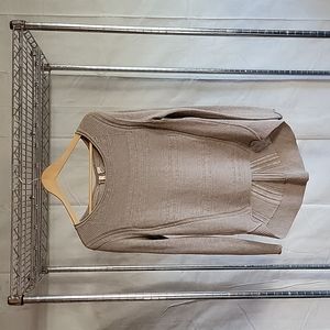 Anthropologie Moth Beige Wool, Alpaca, Cotton Asymetrical Sweater Women's Small